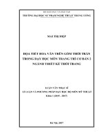 Họa tiết hoa văn trên gốm thời trần trong dạy học môn trang trí cơ bản 2 ngành thiết kế thời trang 