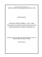 Dàn dựng chương trình ca   múa   nhạc cho trẻ em tại trường mầm non hoa pơ lang, thành phố buôn ma thuột, tỉnh đắk lắk 