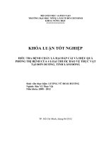 ĐIỀU TRA BỆNH CHÁY LÁ HẠI BẮP CẢI VÀ HIỆU QUẢ PHÒNG TRỊ BỆNH CỦA 4 LOẠI THUỐC BẢO VỆ THỰC VẬT TẠI ĐƠN DƯƠNG, TỈNH LÂM ĐỒNG