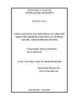 Nâng cao năng lực bán hàng của đội ngũ nhân viên kinh doanh tại công ty cổ phần sao đỏ   thành phố hải dương
