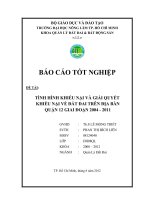 TÌNH HÌNH KHIẾU NẠI VÀ GIẢI QUYẾT KHIẾU NẠI VỀ ĐẤT ĐAI TRÊN ĐỊA BÀN QUẬN 12 GIAI ĐOẠN 2004  2011