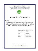 QUY HOẠCH SỬ DỤNG ĐẤT ĐẾN NĂM 2020 THEO TIÊU CHÍ XÂY DỰNG NÔNG THÔN MỚI XÃ THỐNG NHẤT HUYỆN BÙ ĐĂNG TỈNH BÌNH PHƯỚC