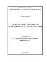 Các ca khúc mang âm hưởng chèo trong bộ dâng hoa tại giáo phận thái bình 