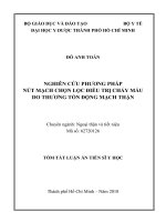 Nghiên cứu phương pháp nút mạch chọn lọc điều trị chảy máu do thương tổn động mạch thận (TT)