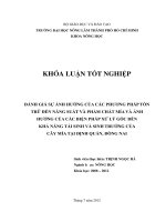 ĐÁNH GIÁ SỰ ẢNH HƯỞNG CỦA CÁC PHƯƠNG PHÁP TỒN TRỮ ĐẾN NĂNG SUẤT VÀ PHẨM CHẤT MÍA VÀ ẢNH HƯỞNG CỦA CÁC BIỆN PHÁP XỬ LÝ GỐC ĐẾN KHẢ NĂNG TÁI SINH VÀ SINH TRƯỞNG CỦA CÂY MÍA TẠI ĐỊNH QUÁN, ĐỒNG NAI