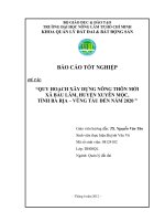 “QUY HOẠCH XÂY DỰNG NÔNG THÔN MỚI XÃ BÀU LÂM, HUYỆN XUYÊN MỘC, TỈNH BÀ RỊA – VŨNG TÀU ĐẾN NĂM 2020 ”