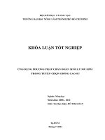 ỨNG DỤNG PHƯƠNG PHÁP CHẨN ĐOÁN SINH LÝ MỦ SỚM TRONG TUYỂN CHỌN GIỐNG CAO SU