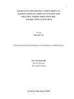 ĐÁNH GIÁ SỰ SINH TRƯỞNG VÀ PHÁT TRIỂN CỦA TẬP ĐOÀN GIỐNG LÚA MIẾN TẠI VÙNG ĐẤT XÁM TRẠI THỰC NGHIỆM, KHOA NÔNG HỌC ĐẠI HỌC NÔNG LÂM TP. HCM