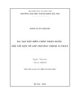 Đa tạp bất biến chấp nhận được đối với một số lớp phương trình vi phân  tt