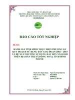 ĐÁNH GIÁ TÌNH HÌNH THỰC HIỆN PHƯƠNG ÁN QUY HOẠCH SỬ DỤNG ĐẤT GIAI ĐOẠN 2002 – 2010 VÀ ĐỀ XUẤT HƯỚNG SỬ DỤNG ĐẤT ĐẾN NĂM 2020 TRÊN ĐỊA BÀN THỊ XÃ ĐỒNG XOÀI, TỈNH BÌNH PHƯỚC