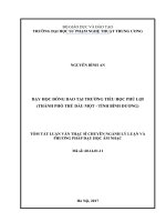 Dạy học đồng dao tại trường tiểu học phú lợi (thành phố thủ dầu một, tỉnh bình dương) 