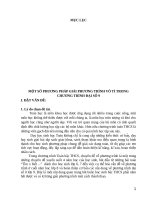 SKKN MỘT SỐ PHƯƠNG PHÁP GIẢI PHƯƠNG TRÌNH VÔ TỈ TRONG CHƯƠNG TRÌNH ĐẠI SỐ 9