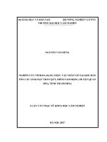 Nghiên cứu tính đa dạng thực vật thân gỗ tại khu bảo tồn các loài hạt trần quý, hiếm nam động, huyện quan hóa, tỉnh thanh hóa 