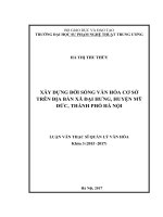 Xây dựng đời sống văn hóa cơ sở trên địa bàn xã đại hưng, huyện mỹ đức, thành phố hà nội 