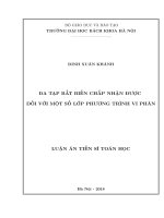 Đa tạp bất biến chấp nhận được đối với một số lớp phương trình vi phân