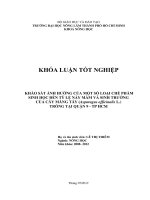 KHẢO SÁT ẢNH HƯỞNG CỦA MỘT SỐ LOẠI CHẾ PHẨM SINH HỌC ĐẾN TỶ LỆ NẢY MẦM VÀ SINH TRƯỞNG CỦA CÂY MĂNG TÂY (Asparagus officinalis L.) TRỒNG TẠI QUẬN 9  TP HCM