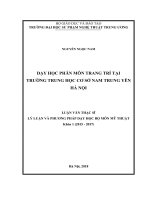 Dạy học phân môn trang trí tại trường THCS nam trung yên, hà nội 