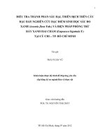 ĐIỀU TRA THÀNH PHẦN SÂU HẠI, THIÊN ĐỊCH TRÊN CÂY ĐẬU BẮP, NGHIÊN CỨU ĐẶC ĐIỂM SINH HỌC SÂU ĐO XANH (Anomis flava Fab.) VÀ BIỆN PHÁP PHÒNG TRỪ RẦY XANH HAI CHẤM (Empoasca biguttula F.) TẠI CỦ CHI – TP. HỒ CHÍ MINH