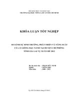 SO SÁNH SỰ SINH TRƯỞNG, PHÁT TRIỂN VÀ NĂNG SUẤT CỦA 12 GIỐNG ĐẬU NÀNH TẠI HUYỆN CHƯPRÔNG TỈNH GIA LAI VỤ XUÂN HÈ 2012