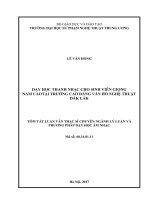 Dạy học thanh nhạc cho sinh viên giọng nam cao tại trường cao đẳng văn hóa nghệ thuật đắk lắk 