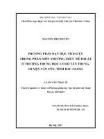 Phương pháp dạy tích cực trong phân môn thường thức mĩ thuật ở trường THCS tân trung, huyện tân yên, tỉnh bắc giang 