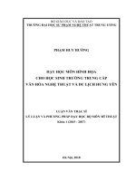 Dạy học môn hình họa cho học sinh trường trung cấp văn hóa nghệ thuật và du lịch hưng yên 