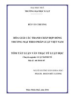 HÒA GIẢI CÁC TRANH CHẤP HỢP ĐỒNG THƢƠNG MẠI THEO PHÁP LUẬT VIỆT NAM