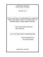 Nâng cao năng lực kinh doanh của đội ngũ nhân viên trong công ty cổ phần đầu tư thương mại và phát triển nam việt