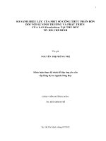 SO SÁNH HIỆU LỰC CỦA MỘT SỐ CÔNG THỨC PHÂN BÓN ĐỐI VỚI SỰ SINH TRƯỞNG VÀ PHÁT TRIỂN CỦA LAN Dendrobium TẠI THỦ ĐỨC TP. HỒ CHÍ MINH