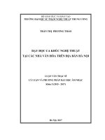 Dạy học hát ca khúc nghệ thuật tại các nhà văn hóa trên địa bàn hà nội 