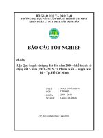 Lập Quy hoạch sử dụng đất đến năm 2020 và kế hoạch sử dụng đất 5 năm (2011  2015) xã Phước Kiển – huyện Nhà Bè – Tp. Hồ Chí Minh