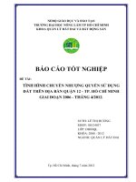 TÌNH HÌNH CHUYỂN NHƯỢNG QUYỀN SỬ DỤNG ĐẤT TRÊN ĐỊA BÀN QUẬN 12  TP. HỒ CHÍ MINH GIAI ĐOẠN 2006  THÁNG 42012