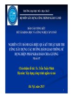 ĐỀ TÀI KHOA HỌC NGHIÊN CỨU ĐÁNH GIÁ HIỆU QUẢ KỸ THUẬT KHI THI CÔNG XÂY DỰNG CÁC ĐƯỜNG HẦM GIAO THÔNG SỬ DỤNG BIỆN PHÁP KHAI ĐÀO CHIA GƯƠNG