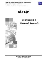 BÀI TẬP CHỨNG CHỈ C TIN HỌC ACCESS