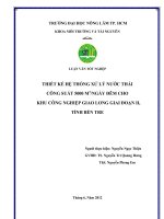 THIẾT KẾ HỆ THỐNG XỬ LÝ NƯỚC THẢI CÔNG SUẤT 5000 M3NGÀY ĐÊM CHO KHU CÔNG NGHIỆP GIAO LONG GIAI ĐOẠN II, TỈNH BẾN TRE