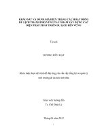 KHẢO SÁT VÀ ĐÁNH GIÁ HIỆN TRẠNG CÁC HOẠT ĐỘNG DU LỊCH THÀNH PHỐ VŨNG TÀU NHẰM XÂY DỰNG CÁC BIỆN PHÁP PHÁT TRIỂN DU LỊCH BỀN VỮNG