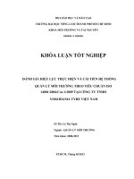 ĐÁNH GIÁ HIỆU LỰC THỰC HIỆN VÀ CẢI TIẾN HỆ THỐNG QUẢN LÝ MÔI TRƯỜNG THEO TIÊU CHUẨN ISO 14001:2004Cor.1:2009 TẠI CÔNG TY TNHH YOKOHAMA TYRE VIỆT NAM