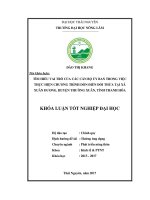 Tìm hiểu vai trò của các cán bộ ủy ban trong việc thực hiện chương trình dồn điền đổi thửa tại xã Xuân Dương, huyện Thường Xuân, tỉnh Thanh Hóa (Khóa luận tốt nghiệp)