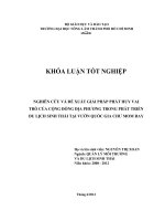 NGHIÊN CỨU VÀ ĐỀ XUẤT GIẢI PHÁP PHÁT HUY VAI TRÒ CỦA CỘNG ĐỒNG ĐỊA PHƯƠNG TRONG PHÁT TRIỂN DU LỊCH SINH THÁI TẠI VƯỜN QUỐC GIA CHƯ MOM RAY