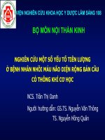 NGHIÊN CỨU MỘT SỐ YẾU TỐ TIÊN LƯỢNG Ở BỆNH NHÂN NHỒI MÁU NÃO DIỆN RỘNG BÁN CẦU CÓ THÔNG KHÍ CƠ HỌC VIỆN NGHIÊN CỨU KHOA HỌC Y DƯỢC LÂM SÀNG 108 BỘ MÔN NỘI THẦN KINH