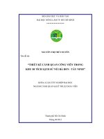 THIẾT KẾ CẢNH QUAN CÔNG VIÊN TRONG KHU DI TÍCH LỊCH SỬ NÚI BÀ ĐEN  TÂY NINH