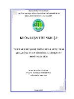 THIẾT KẾ CẢI TẠO HỆ THỐNG XỬ LÝ NƯỚC THẢI XI MẠ CÔNG TY CP TÔN ĐÔNG Á, CÔNG SUẤT 400M3 NGÀY ĐÊM