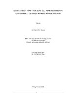 KHẢO SÁT TIỀM NĂNG VÀ ĐỀ XUẤT GIẢI PHÁP PHÁT TRIỂN DU LỊCH SINH THÁI TẠI HUYỆN BÌNH SƠN TỈNH QUẢNG NGÃI