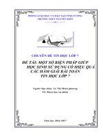 ĐỀ TÀI: MỘT SỐ BIỆN PHÁP GIÚP HỌC SINH SỬ DỤNG CÓ HIỆU QUẢ CÁC HÀM GIẢI BÀI TOÁN TIN HỌC LỚP 7