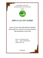 CÔNG TÁC QUAN TRẮC MÔI TRƯỜNG TỈNH BÌNH DƯƠNG HIỆN NAY VÀ ĐỀ XUẤT XÂY DỰNG BỔ SUNG MỘT SỐ ĐIỂM QUAN TRẮC MỚI