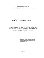 ĐÁNH GIÁ CÔNG TÁC CHUYỂN TẢI CÁC THÔNG ĐIỆP MÔI TRƯỜNG TRONG MÔ HÌNH DU LỊCH SINH THÁI TẠI KHU DU LỊCH VÀM SÁT – CẦN GIỜ