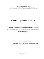 ĐÁNH GIÁ TIỀM NĂNG VÀ ĐỊNH HƯỚNG PHÁT TRIỂN DU LỊCH SINH THÁI TẠI VƯỜN QUỐC GIA PHƯỚC BÌNH TỈNH NINH THUẬN