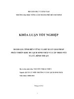 ĐÁNH GIÁ TÍNH BỀN VỮNG VÀ ĐỀ XUẤT GIẢI PHÁP PHÁT TRIỂN KHU DU LỊCH SINH THÁI VÀ CÁP TREO NÚI TÀ CÚ, BÌNH THUẬN
