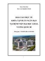 BÁO CÁO THỰC TẾ KHÓA TẬP HUẤN NGẮN HẠN TẠI BỆNH VIỆN ĐẠI HỌC LIEGE, VƯƠNG QUỐC BỈ