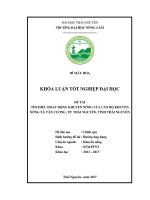 Tìm hiểu hoạt động khuyến nông của cán bộ khuyến nông xã Tân Cương, thành phố Thái Nguyên, tỉnh Thái Nguyên